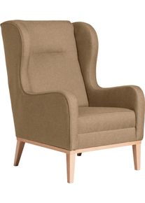Max Winzer Ohrensessel »Anthony eleganter Hochlehner in beige, Größe B/H/T: 66 cm x 104 cm x 78 cm