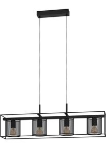 Eglo Hängeleuchte »CATTERICK« E27 1 Stk. Hängeleuchte in schwarz aus Stahl - exkl. E27 - 40W in schwarz, Größe Höhe: 110 cm