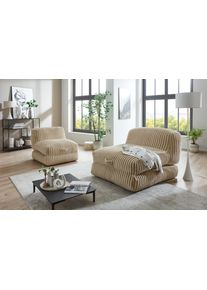 Inosign XXL-Sessel »Pia« Loungesessel in Megacord in beige, Größe B/H/T: 83 cm x 80 cm x 95 cm