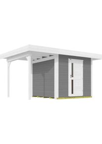 Weka Gartenhaus »Designhaus 172 A« mit Anbaudach in grau