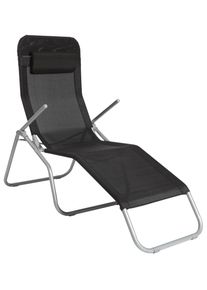 Merxx Gartenliege »XXL« Stahl/Textil, inkl. Kopfkissen in schwarz