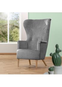 Max Winzer Ohrensessel »Liiana in grau, Größe B/H/T: 78 cm x 121 cm x 96 cm