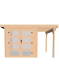 Weka Gartenhaus »321 A Gr.2, natur, 19 mm, Anbau 115 cm« in beige