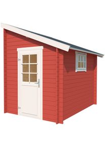 Lasita Maja Gartenhaus »Jura 2« Blochbohlenhaus 28mm, Fundamentmass 1800x2750, Schwedenrot in rot