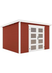 Lasita Maja Gartenhaus »Zambezi 7« Blochbohlenhaus 28mm, Fundamentmass 3000x3000, Schwedenrot in rot