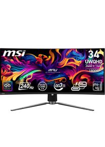 MSI Curved-Gaming-OLED-Monitor »MPG 341CQPX QD« 86,8 cm/34 3440 x 1440 px UWQHD 0,03 Reaktionszeit 240 Hz 3 Jahre Herstellergarantie,...