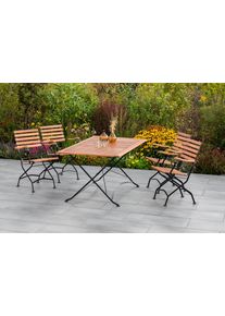 Merxx Garten-Essgruppe »Schloßgarten« 5 Stk. tlg. 4 Klappsessel und Klapptisch in braun, Größe B/H/T: 57 cm x 85 cm x 60 cm