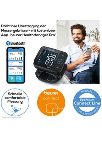 Beurer Handgelenk-Blutdruckmessgerät »BC 54 mit farbigem Risikoindikator und Arrhythmie-Erkennung« Inkl. Aufbewahrungsbox und Blutdruckpass zur...