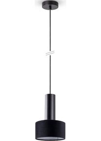 Paco Home Pendelleuchte »VELUTA« GU10 Wohnzimmer Hängeleuchte Stoffschirm Esszimmer Modern GU10 in schwarz, Größe Ø 15 cm Höhe: 17,5 cm