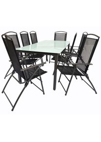 Vcm Garten-Essgruppe »9-tlg Gartenmöbel Set Sitzgruppe Essgruppe 1x Tisch, 8x Stühle Tisch Maße ca. H. 76 x B. 190 x T. 80 cm Hochlehner Set 190M«...