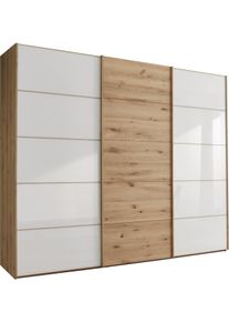 Wiemann Schwebetürenschrank »Cardiff« mit massiven Holztüren und Spiegel in braun, Größe B/H/T: 246,3 cm x 236 cm x 67 cm