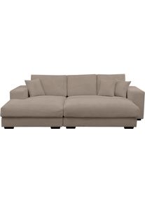 werk2 Polstergarnitur »Eden L-Form + Hocker. Mega Couch Breite 286cm in beige, Größe B/H/T: 286 cm x 84 cm x 184 cm