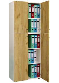 Vcm Aktenschrank »Büroschrank mit 5 Fächern moderner Aktenschrank mit Drehtüren Maße ca. B. 70 x H. 184 x T. 40 cm ¿ Lona 5-Fach« 1 Stk. tlg. in...
