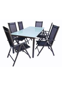 Vcm Garten-Essgruppe »7 tlg. Gartenmöbel Set Sitzgruppe Essgruppe 1x Tisch, 4x Stühle Tisch Maße ca. H. 76 x B. 190 x T. 80 cm Stühle 190 MA« MA, 7...