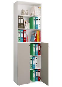 Vcm Aktenschrank »Büroschrank mit 6 Fächern Büroregal moderner Aktenschrank mit Drehtüren Maße ca. H. 220 x B. 70 x T. 40cm ¿ Lona 6-Fach« 1 Stk....