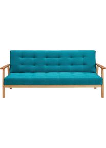 Salesfever Schlafsofa »Skagen 3-Sitzer Sofa« Holzgestell Sofa: Entspannung und Schlaf auf 190cm Breite in blau, Größe B/H/T: 190 cm x 81 cm x 85 cm
