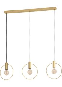 Eglo Pendelleuchte »MANIZALES« E27 1 Stk. Hängeleuchte in messing aus Stahl - exkl. E27 - 3X40W in grau, Größe Höhe: 110 cm