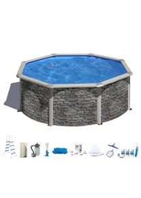 My Pool Bwt Rundpool in moderner Steinoptik in grau, Größe Ø/B/H/L: 460 cm x Breite x Höhe 120 cm x Länge