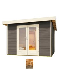 Konifera Saunahaus »Maiko 1 SET A« terragrau, ohne Ofen in grau