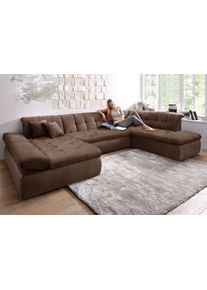 DOMO collection Wohnlandschaft »NMoric im XXL-Format in braun, Größe B/H/T: 353 cm x 80 cm x 216 cm