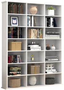 Vcm Standregal »Holz CD DVD Standregal Bücherregal Regal Megosa M« in weiß