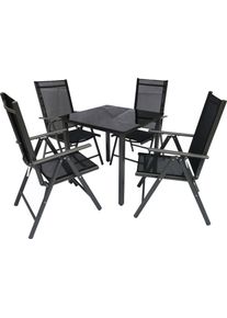 Vcm Garten-Essgruppe »5-tlg Gartenmöbel Set Sitzgruppe Essgruppe 1xTisch, 4x Stühle Tisch Maße ca. H. 76 x B. 80 x T. 80 cm Garten Set ¿ Stühle 80...