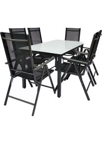 Vcm Garten-Essgruppe »7-tlg Gartenmöbel Set Sitzgruppe Essgruppe 1xTisch, 6x Stühle Tisch Maße ca. H. 76 x B. 140 x T. 80 cm Garten Set ¿ Stühle...