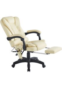 Vcm Bürostuhl »Bürostuhl Chefsessel Massage Heizung Alasko Plus« () 1 Stk. in beige, Größe B/H/T: 64 cm x 102 cm x 63 cm