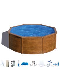 My Pool Bwt Rundpool in moderner Holzoptik in braun, Größe Ø/B/H/L: 460 cm x Breite x Höhe 132 cm x Länge