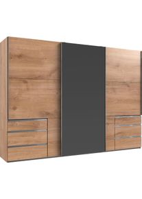 wimex Schwebetürenschrank »Level by fresh to go« mit Glastür in grau, Größe B/H/T: 300 cm x 216 cm x 65 cm