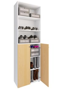 Vcm Schuhschrank »XL Holz Großer Schuhschrank Schuhregal Groß Stiefel Dielenmöbel Lona 6 Fächer« 1 Stk. tlg. in weiß, Größe B/H/T: 70 cm x 220 cm x...