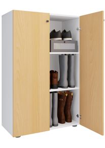 Vcm Schuhschrank »XL Holz Großer Schuhschrank Schuhregal Groß Stiefel Dielenmöbel Lona 3 Fächer« 1 Stk. tlg. in weiß, Größe B/H/T: 70 cm x 110 cm x...