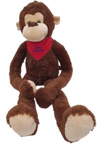 Heunec Kuscheltier »Misanimo, Affe schlenkernd, 100 cm« mit individuell bestickbarem Halstuch in braun