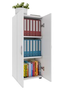Vcm Aktenschrank »Büroschrank Bücher Ordner Aktenschrank Ulas 3fach« in weiß, Größe B/H/T: 49 cm x 108 cm x 34 cm