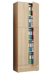 Vcm Aktenschrank »XXL Büroschrank mit 5 Fächern und einer Schublade moderner Aktenschrank mit Drehtüren Maße ca. H. 200 x B. 70 x T. 39 cm ¿ Lona...