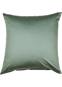 Janine Kissenbezug &raquo;Colors Mako Satin&laquo; mit Rei&szlig;verschluss in gr&uuml;n, Gr&ouml;&szlig;e B/L: 50 cm x 50 cm