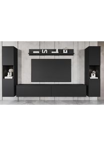 Inosign Wohnwand »PARIS in schwarz, Größe B/H/T: 260 cm cm x 130 cm cm x 33 cm cm