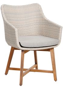 Best Gartenstuhl »Paterna« () 1 Stk.Flachgeflecht/Teakholz in beige, Größe B/H/T: 88 cm x 63 cm