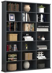 Vcm Standregal »Holz CD DVD Standregal Bücherregal Regal Megosa M« in grau