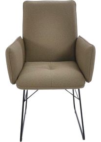 K+w Komfort & Wohnen K+W Komfort & Wohnen Armlehnstuhl () 1 Stk.Drahtkufengestell in Metall schwarz in beige, Größe B/H/T: 61 cm x 91 cm x 62 cm