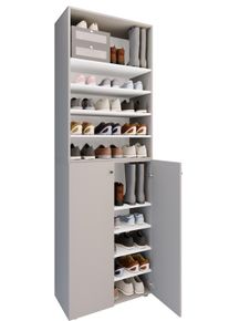 Vcm Schuhschrank »XL Holz Großer Schuhschrank Schuhregal Groß Stiefel Dielenmöbel Lona 10 Fächer« 1 Stk. tlg. in grau, Größe B/H/T: 70 cm x 220 cm...