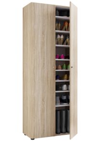 Vcm Schuhschrank »Holz-Schuhschrank Maße: B. 70 x H. 178 x T. 40 cm Allzweckschrank 9 Fächer - Vandol« 1 Stk. tlg., Größe B/H/T: 70 cm x 178 cm x...