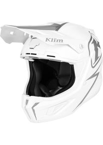 Klim T1 Freeride Solid, casco da motocross , colore: Opaco Bianco/Argento , dimensione: M