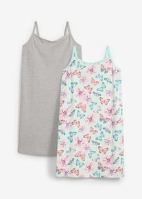 bonprix Koszula nocna z miękką bawełną organiczną (2 szt.), szary, 164/170