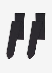 Strumpbyxa med &aring;tervunnen polyamid 50 den (2-pack) - svart - storlek 36/38 (S) - bonprix