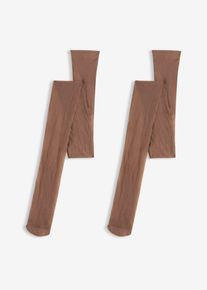 Strumpbyxa (20 den) (2-pack) - brun - storlek 40/42 (M) - bonprix