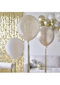 Ginger Ray 3 ballons crème-or Elégance 46cm