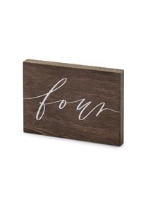 partydeco Holz-Tischnummer ''Four'', 2x18x12,5 cm