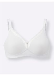SuSa Dames Comfort-bh zonder beugel in wit ,maat 75B, Witt, 82% Polyamide, 18% Elastan