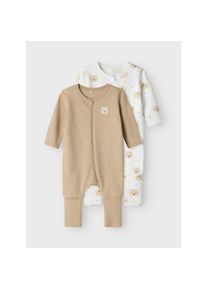 name it , Schlafoverall »NBNNIGHTSUIT für Jungen mit süßem Print im 2er-Pack« Packung, 2 Stk. tlg. bedruckt, casual, regular fit, Baumwolle,...
